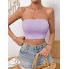 imageSweatyRocks Womens Casual Sleeveless Smocked Bandeau Top Strapless Slim Fit Crop Tube TopsLilac Purple