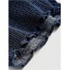 imageSweatyRocks Womens Frill Trim V Neck Denim Cami Top Sleeveless Slim Fit Tie Back Halter TopsDark Wash