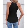 imageSweatyRocks Womens Ruched Cut Out Criss Cross Wrap Halter Top Sleeveless Cami Tank TopBlack