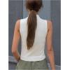 imageSweatyRocks Womens Sleeveless Mock Neck Top Stretchy Slim Fit Rib Basic Tank TopsWhite