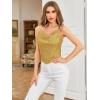 imageSweatyRocks Womens Sleeveless Sparkle Sequin Cami Crop Top Spaghetti Strap Party TopsPure Gold