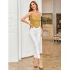 imageSweatyRocks Womens Sleeveless Sparkle Sequin Cami Crop Top Spaghetti Strap Party TopsPure Gold