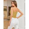 imageSweatyRocks Womens Sleeveless Sparkle Sequin Cami Crop Top Spaghetti Strap Party TopsPure Gold