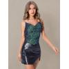 imageSweatyRocks Womens Sleeveless Sparkle Sequin Cami Crop Top Spaghetti Strap Party TopsTeal Blue