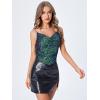imageSweatyRocks Womens Sleeveless Sparkle Sequin Cami Crop Top Spaghetti Strap Party TopsTeal Blue