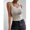 imageSweatyRocks Womens Sleeveless Sweetheart Neck Tank Top Casual Basic Slim Fit Ribbed Knit TopsApricot