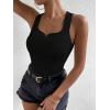 imageSweatyRocks Womens Sleeveless Sweetheart Neck Tank Top Casual Basic Slim Fit Ribbed Knit TopsBlack