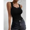 imageSweatyRocks Womens Sleeveless Sweetheart Neck Tank Top Casual Basic Slim Fit Ribbed Knit TopsBlack