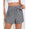 imageSweatyRocks Womens Striped Pattern Drawstring Waist Shorts Wide Leg Summer Shorts with PocketsGrey