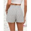 imageSweatyRocks Womens Striped Pattern Drawstring Waist Shorts Wide Leg Summer Shorts with PocketsWhite