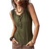 imageSweatyRocks Womens Tank Tops Casual Solid Color Button Front Sleeveless Shirts Henley Knit Tees BlousesArmy Green