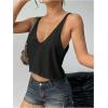 imageSweatyRocks Womens Tank Tops V Neck Sleeveless Casual Summer Loose Crop Cami TopsBlack