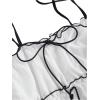 imageSweatyRocks Womens Tie Front Bow Knot Tank Contrast Trim Asymmetrical Hem Cami TopsWhite