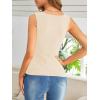 imageSweatyRocks Womens Wrap Ruched Tank Tops VNeck Solid Button Design Slim Fit Casual Holiday Summer Tee TopsApricot