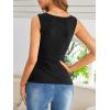 imageSweatyRocks Womens Wrap Ruched Tank Tops VNeck Solid Button Design Slim Fit Casual Holiday Summer Tee TopsBlack