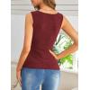 imageSweatyRocks Womens Wrap Ruched Tank Tops VNeck Solid Button Design Slim Fit Casual Holiday Summer Tee TopsBurgundy