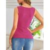 imageSweatyRocks Womens Wrap Ruched Tank Tops VNeck Solid Button Design Slim Fit Casual Holiday Summer Tee TopsHot Pink