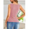 imageSweatyRocks Womens Wrap Ruched Tank Tops VNeck Solid Button Design Slim Fit Casual Holiday Summer Tee TopsLight Pink