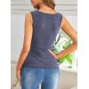 imageSweatyRocks Womens Wrap Ruched Tank Tops VNeck Solid Button Design Slim Fit Casual Holiday Summer Tee TopsNavy Blue