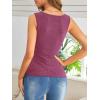 imageSweatyRocks Womens Wrap Ruched Tank Tops VNeck Solid Button Design Slim Fit Casual Holiday Summer Tee TopsRed Violet