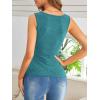 imageSweatyRocks Womens Wrap Ruched Tank Tops VNeck Solid Button Design Slim Fit Casual Holiday Summer Tee TopsTeal Blue
