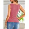 imageSweatyRocks Womens Wrap Ruched Tank Tops VNeck Solid Button Design Slim Fit Casual Holiday Summer Tee TopsWatermelon Pink