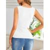 imageSweatyRocks Womens Wrap Ruched Tank Tops VNeck Solid Button Design Slim Fit Casual Holiday Summer Tee TopsWhite
