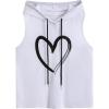 imageSweatyRocks Womens Heart Printed Tank Tops Sleeveless Drawstring Summer Hooded Tops for ExerciseWhite