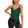 imageSweatyRocks Womens Sleeveless Sparkle Sequin Cami Crop Top Spaghetti Strap Party TopsGreen