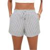 imageSweatyRocks Womens Striped Pattern Drawstring Waist Shorts Wide Leg Summer Shorts with PocketsWhite