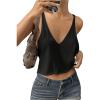 imageSweatyRocks Womens Tank Tops V Neck Sleeveless Casual Summer Loose Crop Cami TopsBlack