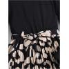 imageSweatyRocks Girls Leopard Print A Line Dress Long Sleeve Crewneck Pleated Dresses with BeltBrown