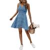 imageSweatyRocks Womens Boho Floral Print Spaghetti Strap Cami Dress Casual Flare Short DressesBlue