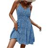 imageSweatyRocks Womens Boho Floral Print Spaghetti Strap Cami Dress Casual Flare Short DressesBlue
