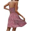 imageSweatyRocks Womens Boho Floral Print Spaghetti Strap Cami Dress Casual Flare Short DressesBurgundy