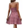 imageSweatyRocks Womens Boho Floral Print Spaghetti Strap Cami Dress Casual Flare Short DressesBurgundy