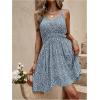 imageSweatyRocks Womens Boho Floral Print Spaghetti Strap Cami Dress Casual Flare Short DressesDusty Blue