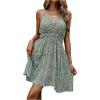 imageSweatyRocks Womens Boho Floral Print Spaghetti Strap Cami Dress Casual Flare Short DressesGreen