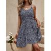 imageSweatyRocks Womens Boho Floral Print Spaghetti Strap Cami Dress Casual Flare Short DressesNavy Blue