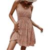 imageSweatyRocks Womens Boho Floral Print Spaghetti Strap Cami Dress Casual Flare Short DressesOrange