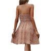 imageSweatyRocks Womens Boho Floral Print Spaghetti Strap Cami Dress Casual Flare Short DressesOrange