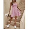 imageSweatyRocks Womens Boho Floral Print Spaghetti Strap Cami Dress Casual Flare Short DressesPink