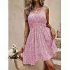 imageSweatyRocks Womens Boho Floral Print Spaghetti Strap Cami Dress Casual Flare Short DressesPink