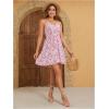 imageSweatyRocks Womens Boho Floral Print Spaghetti Strap Cami Dress Casual Flare Short DressesPink Floral