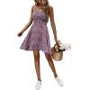 imageSweatyRocks Womens Boho Floral Print Spaghetti Strap Cami Dress Casual Flare Short DressesPurple