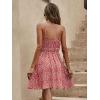 imageSweatyRocks Womens Boho Floral Print Spaghetti Strap Cami Dress Casual Flare Short DressesRose Red