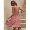 imageSweatyRocks Womens Boho Floral Print Spaghetti Strap Cami Dress Casual Flare Short DressesRose Red