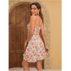 imageSweatyRocks Womens Boho Floral Print Spaghetti Strap Cami Dress Casual Flare Short DressesYellow