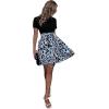 imageSweatyRocks Womens Graphic Short Sleeve Belted Mini Dress A Line Flared Skater DressesBlack Blue