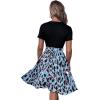 imageSweatyRocks Womens Graphic Short Sleeve Belted Mini Dress A Line Flared Skater DressesBlack Blue